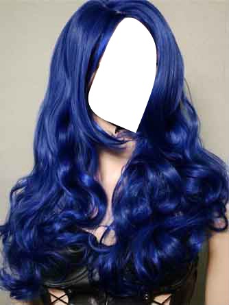 cheveux bleu Fotomontasje