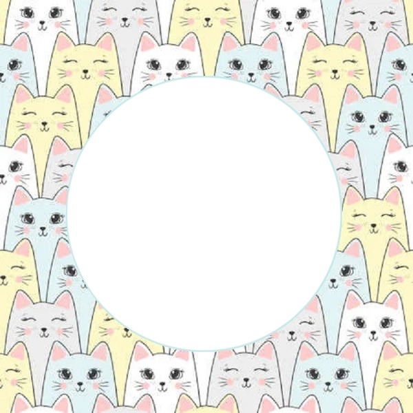 marco circular gatitos. Fotomontage