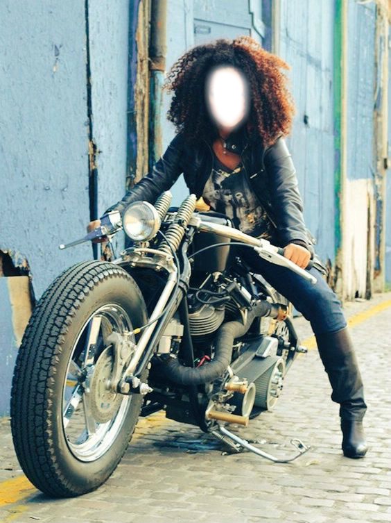 Femme en moto Fotomontaža
