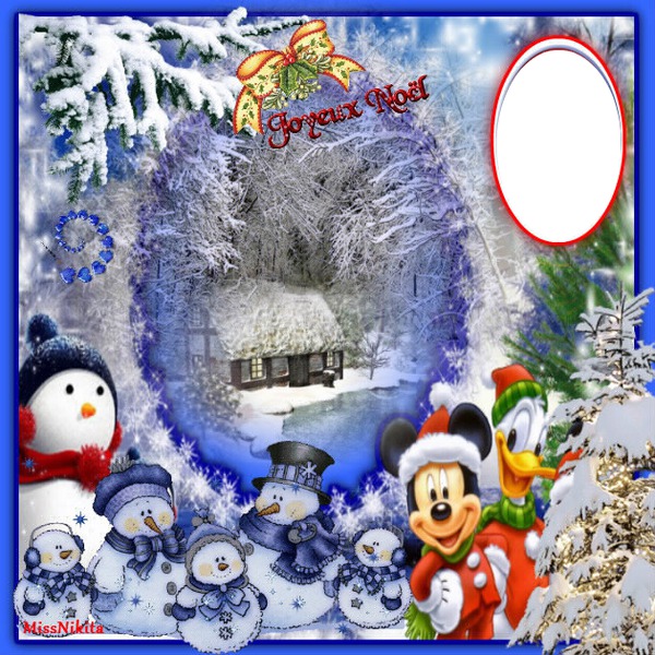 Joyeux Noël Mickey Photo frame effect