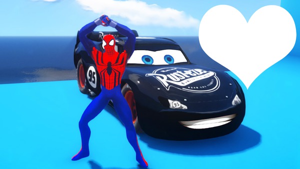 cars et spiderman Fotomontažas