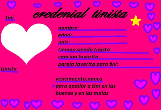 credencial tinista muy lindaa Photo frame effect
