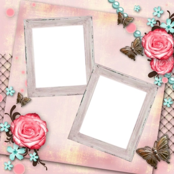 Rose Scrapbook Photo frame effect