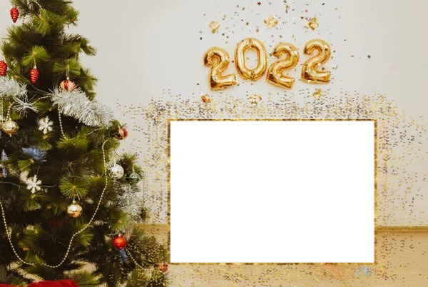Feliz Año Nuevo 2022, 1 foto Montaje fotografico