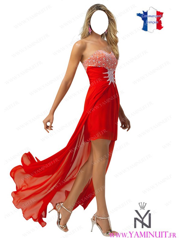 robe soirée rouge Фотомонтаж