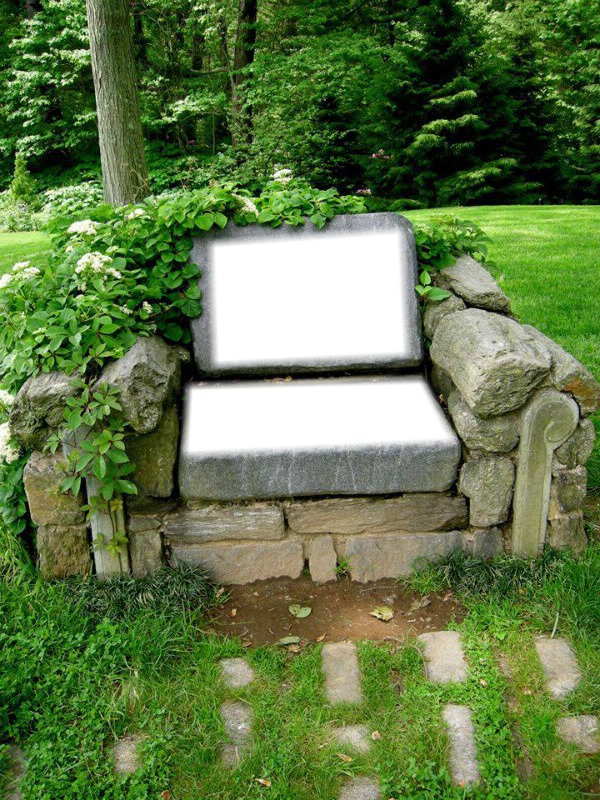 siège en pierre Fotomontaža