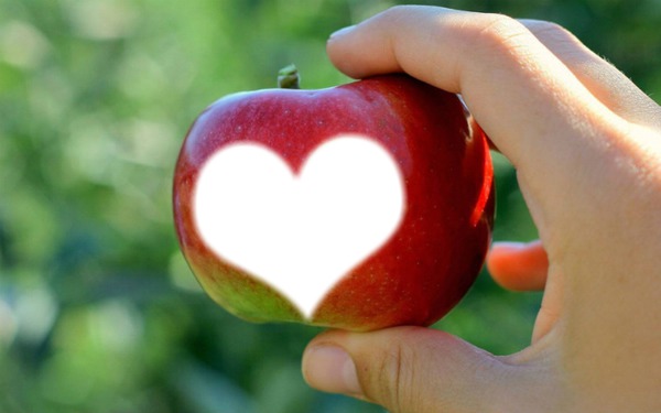 Coeur dans une pomme Photo frame effect