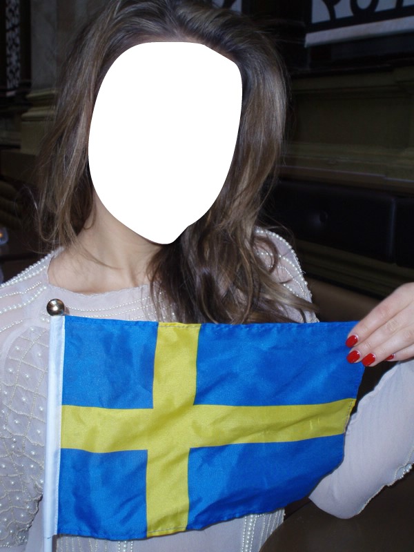 Sweden flag in Beautiful Girl Photo frame effect