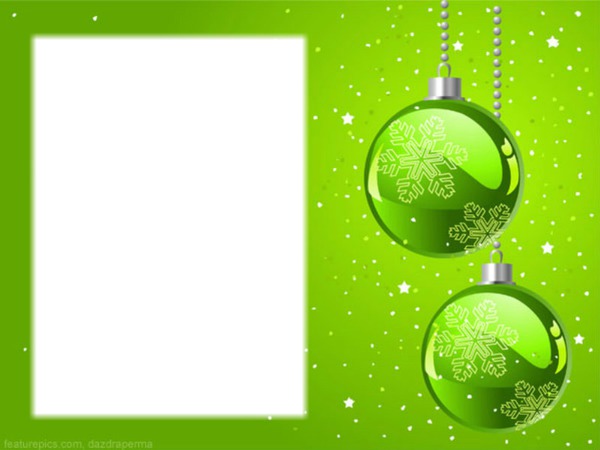 green ornaments Photo frame effect