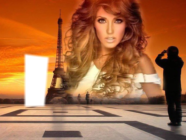 Anahi en Paris Photo frame effect