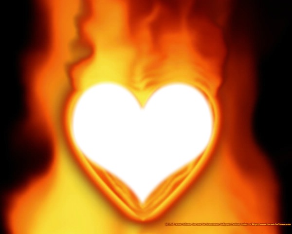 coeur en flammes Fotomontažas
