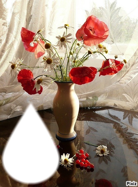 Bouket Coquelicots Photo frame effect