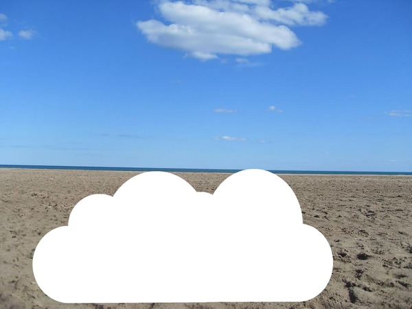 nuage sur le sable フォトモンタージュ