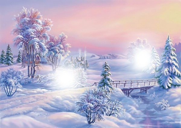 paysage de neige Photomontage