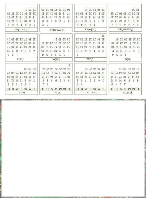 calendrier Fotomontáž