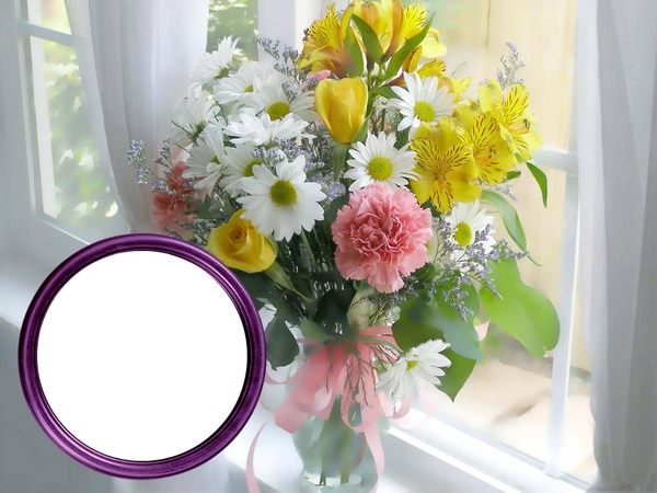 Bouquet de printemps Photo frame effect