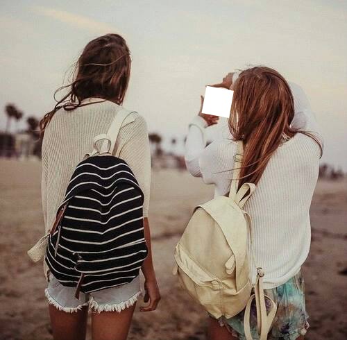 kızlar ıle sahil Photo frame effect