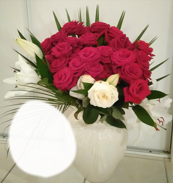 Bouquet de rose et lys Photomontage