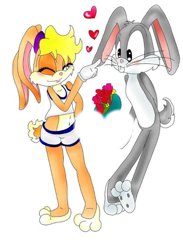 Lola Bunny end Bugs Bunny I Love You Montaje fotografico