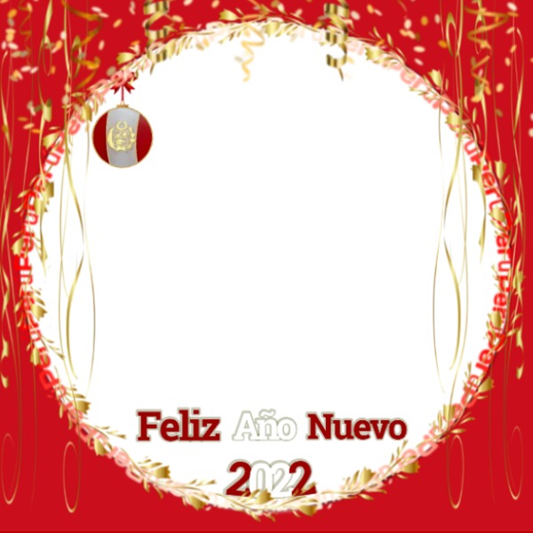 Feliz Año Nuevo 2022, Perú, 1 foto Photomontage