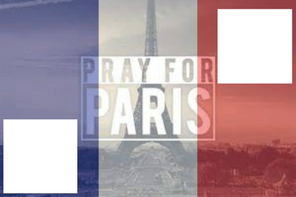 Pray For Paris Tour Eiffel 2 photos Fotómontázs