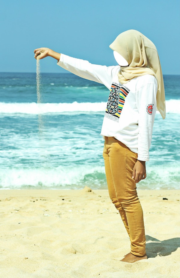 hijab beach Fotomontasje