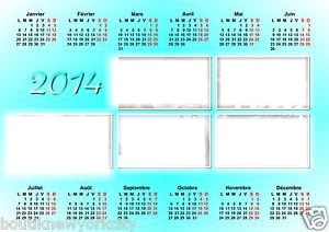 calendrier 2014 avec 5 cadres Fotomontaža