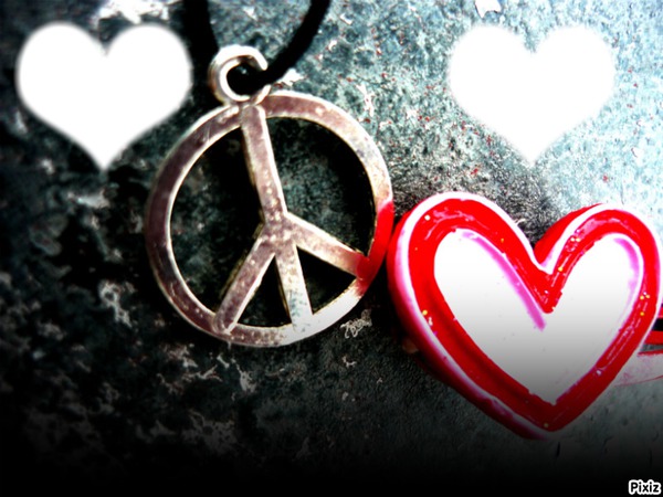 Peace and Love Photo frame effect