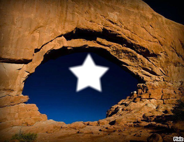 star on the rock Photo frame effect