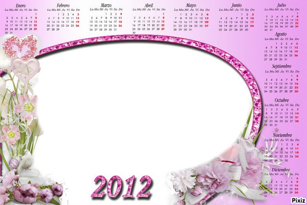 calendario 2012 Photo frame effect