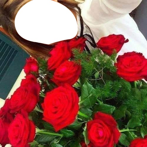 renewilly chica con rosas rojas Montaje fotografico