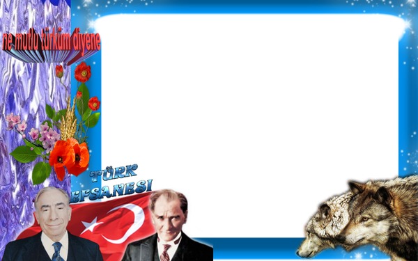 bozkurt türk bayrağı. Photo frame effect