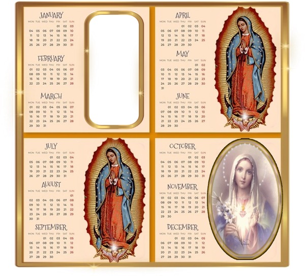 Cc calendario virgen de Guadalupe Photo frame effect