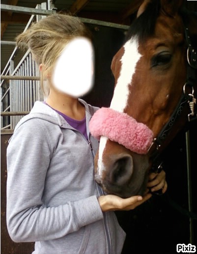 fille avec cheval Photomontage
