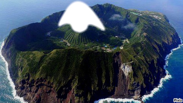 volcan île フォトモンタージュ