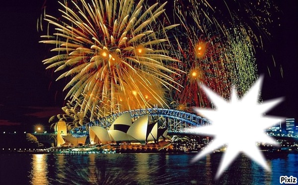 *feux d'artifices en Australie* Fotomontáž