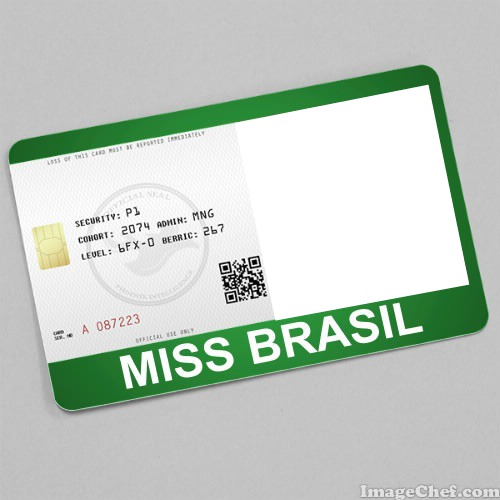 Miss Brazil Card Photo frame effect