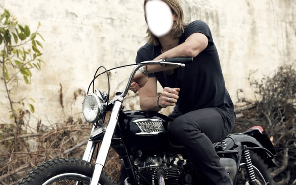 homme moto Photo frame effect