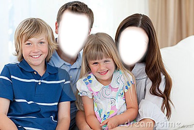 Une famille heureuse Photomontage