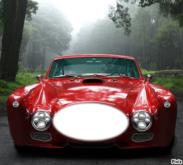 la voiture rouge Photo frame effect