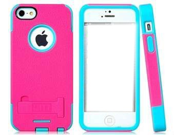 celular rosa e azul Fotomontagem