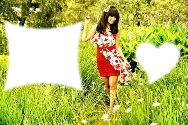 Anissa Chibi In Garden Photo frame effect