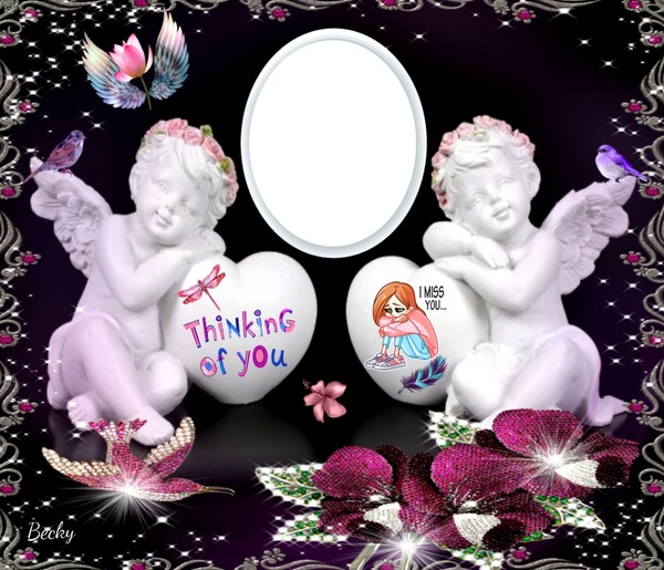 thinking of you n miss you Photo frame effect