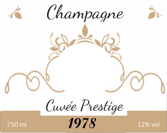 étiquette champagne Photo frame effect