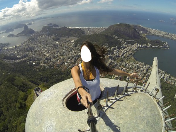 Selfie na Cabeça do Cristo Fotomontage