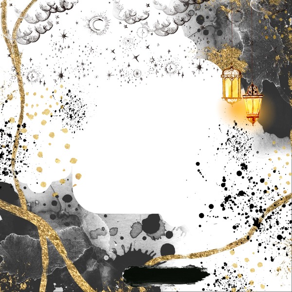 black and gold watercolor Fotomontage