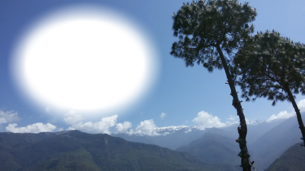 bhutan scene Photo frame effect