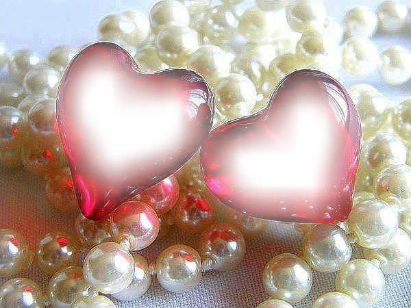 corazones y perlas Montaje fotografico