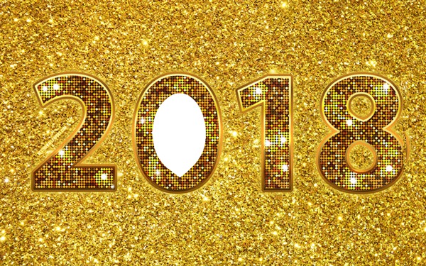 bonne année 2018 dorée Fotomontagem