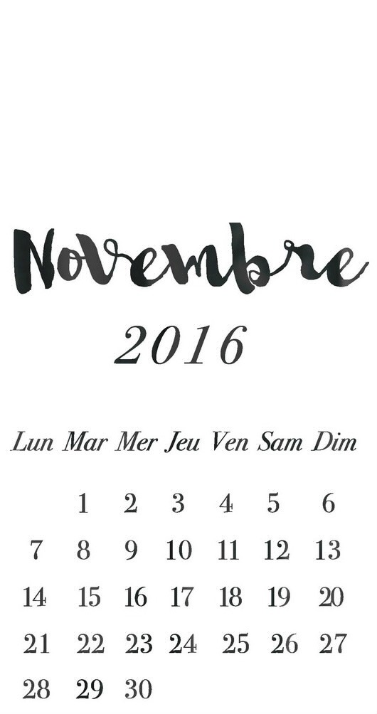 calendrier novembre Montage photo